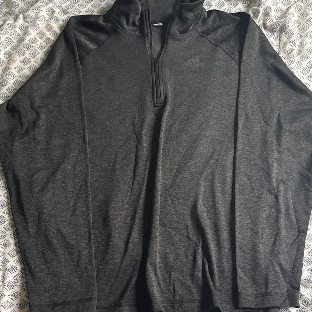 Adidas Men's Charcoal Zip-Up Sweater